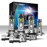 NOVSIGHT H7 LED H11 H8 H9 H4 50W 12000LM Car Headlight Bulbs Mini size LED Headlight H7 Plug And Play 6500K white Car Lights