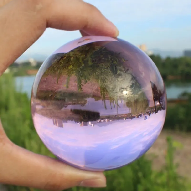 40mm K9 Pink Crystal Glass Ball for Sphere Photography Decoration Home Decorative Balls Exquisite Gift