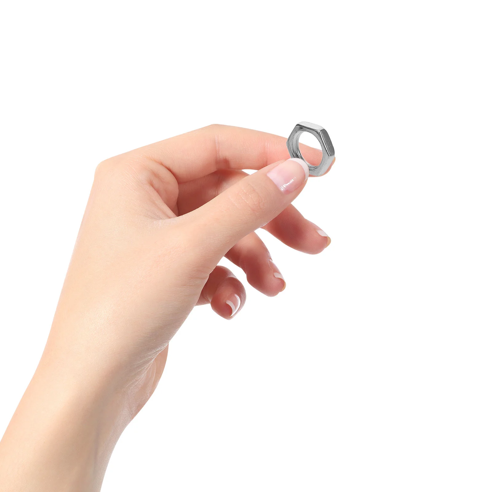 

100pcs Hexagon Lock Nut M8 Fine Thread Lamp Fastener Steel Light Holder Ring For Lighting Fixtures Collar Ring Socket Cover Diy
