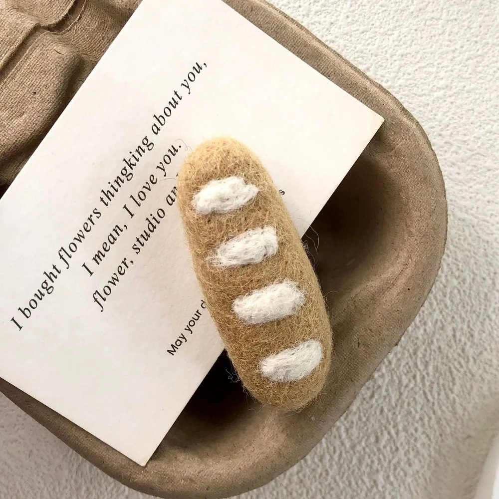 

Lovely Wool Felt French Bread Hair Clip Pretzel Cute Raisin Toast Pin Sweet Creative Croissant Duckbill Clip Students