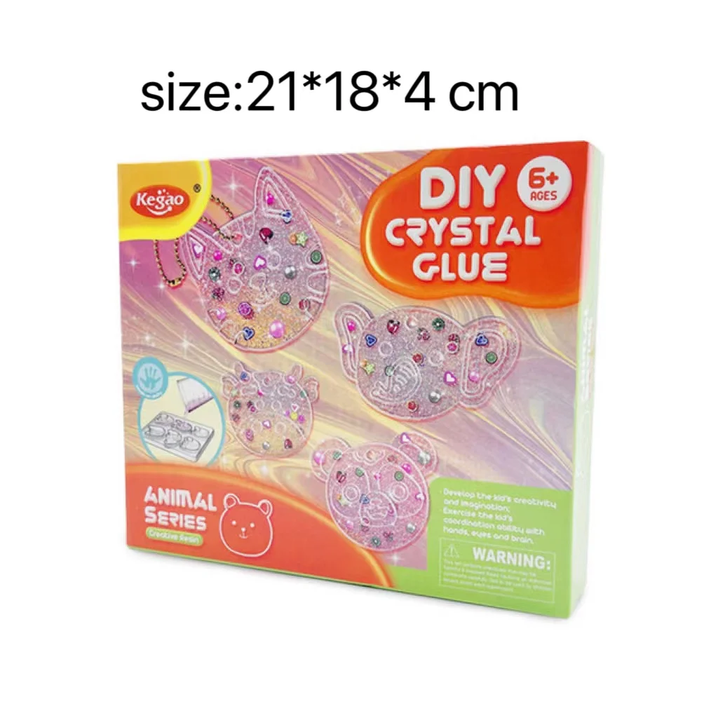 DIY Crystal Pendant Craft Material Pack Gel Glue Painting Handmade Decoration Crafts Arts for Kids Children Toys Gift for Girl