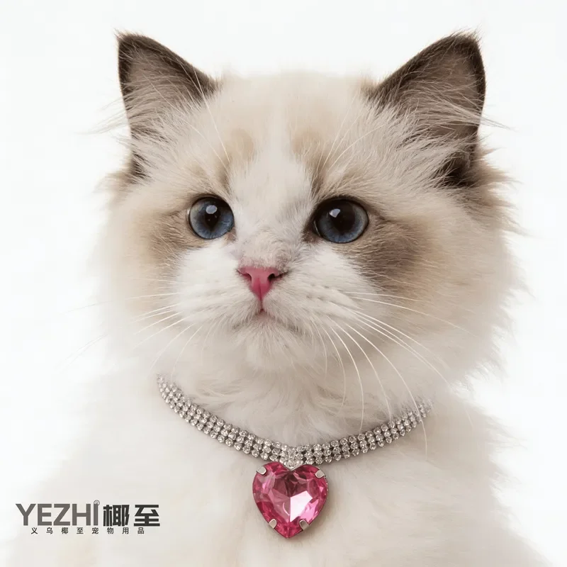 Europe and the United States popular pet love diamond collar Barbie wind cat dog necklace cross-border pet jewelry spot