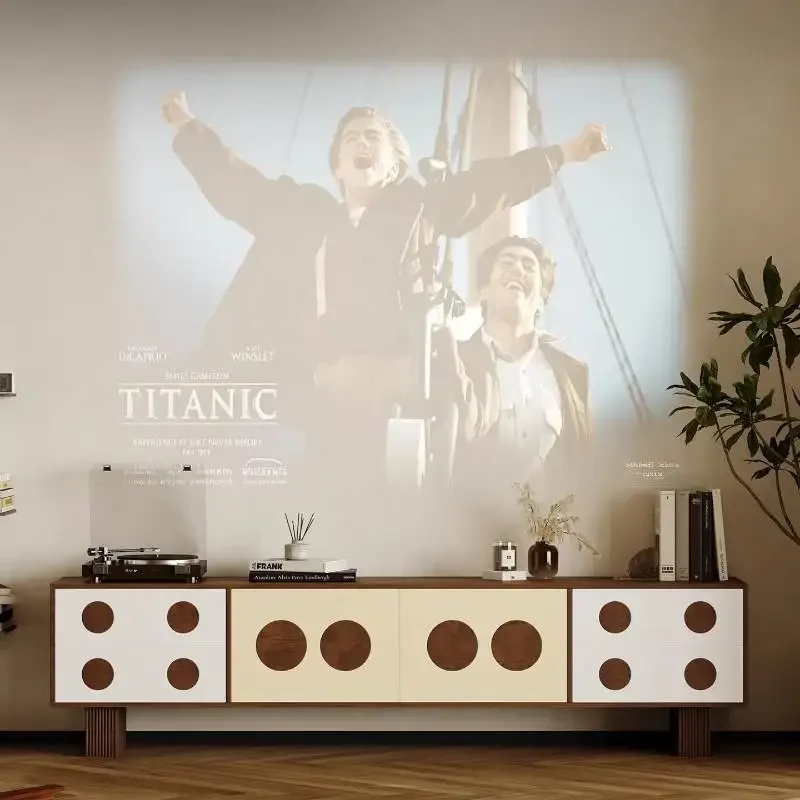 Walnut Creative Luxury Fashionable Tv Cabinet Floating Black Smooth Premium Functional Tv Cabinet Meuble Sejour Media Furniture