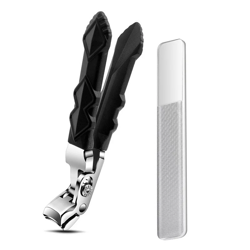 

2PC Stainless Steel Nail Clippers And Nail Files, Suitable For The Elderly. Wide Jaw, Angled Head, Concave Blade