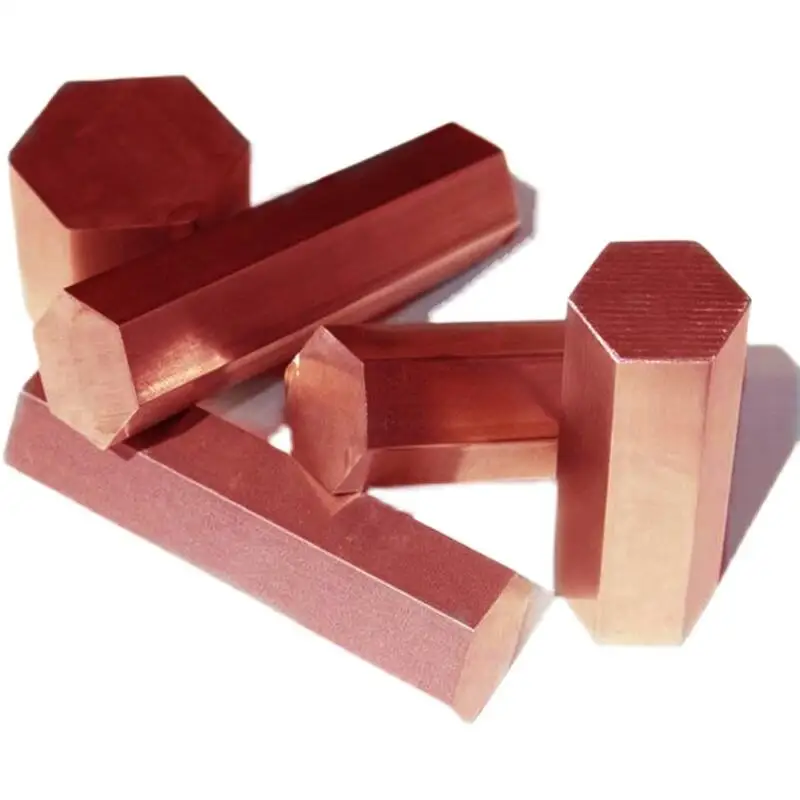 Hexagon Hex Copper Bars Rods Long  100mm 250mm 500mm 1000mm