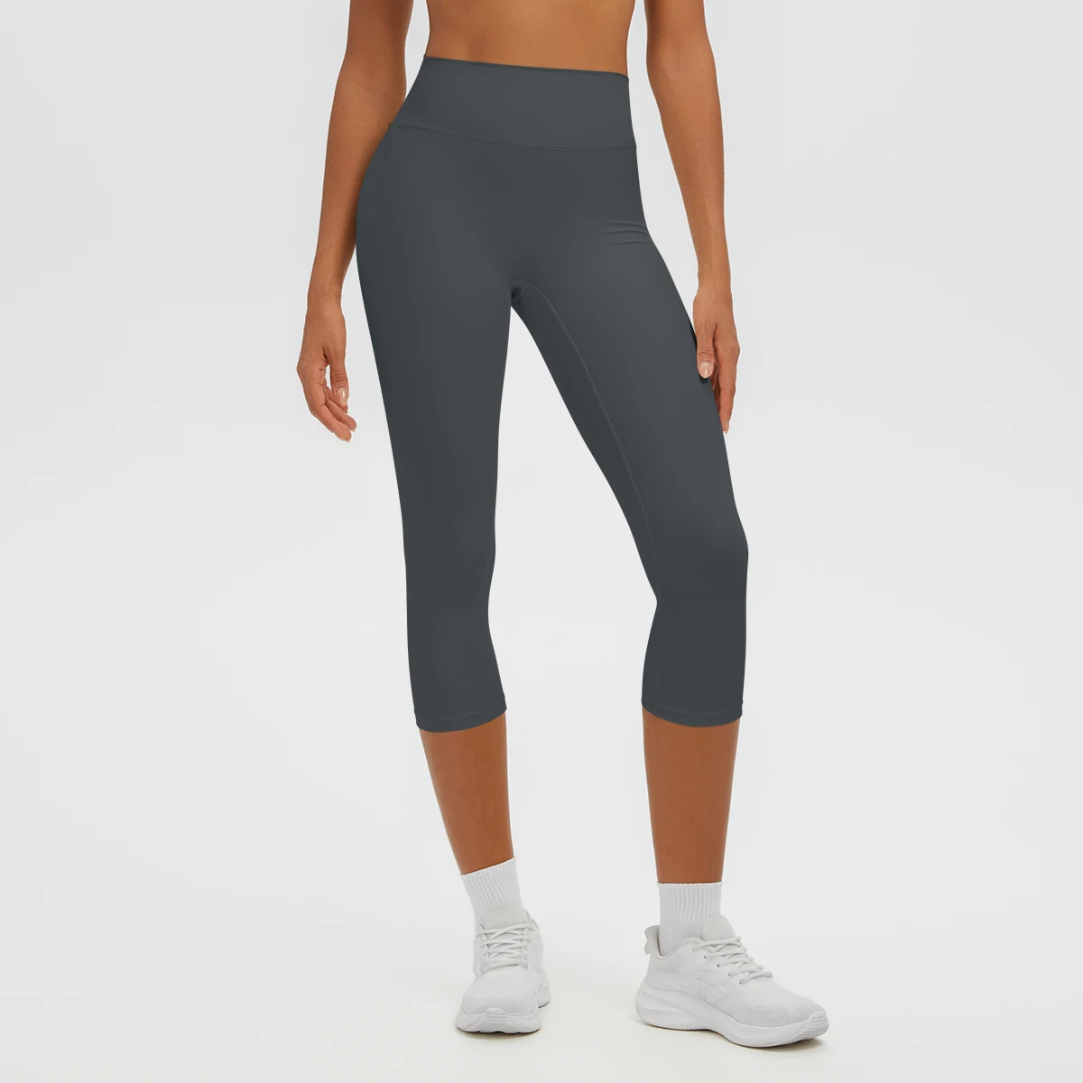 Damen-Yoga-Hosen in mittlerer Länge, einfarbig, mit hoher Dehnbarkeit, Damen-Leggings, Capri-Hosen, für Sommer, Sport, Fitnessstudio, Outdoor-Aktivitäten, Laufen, Damen-Hosen. – Detail 28