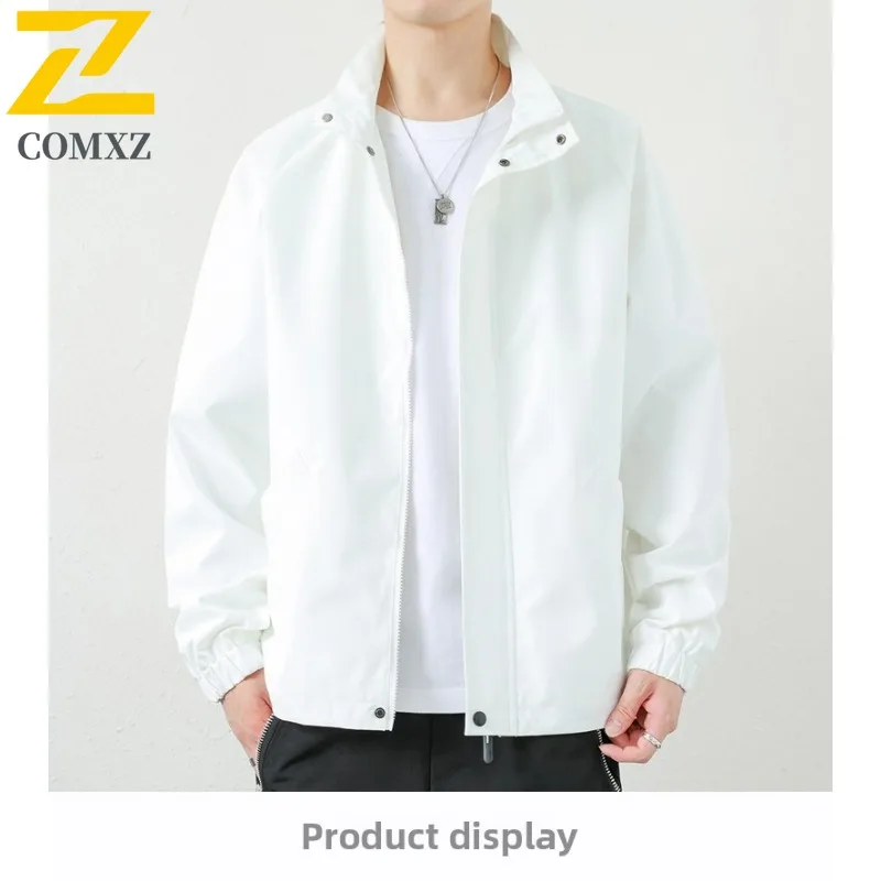 COMXZ 2025 Men Women Bestseller Couple Loose Fit Big Size Spring Autumn Coat Jacket Casual Sport Windbreaker Outdoor Shirt Wear