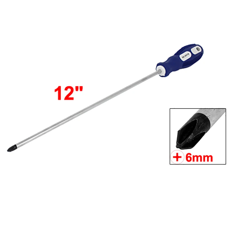 1pc 6/6.5mm Magnetic Tip Cross Flat Head Slotted Phillips Screwdriver 12inch Long Shank Long Shaft Screw Driver Repair Hand Tool