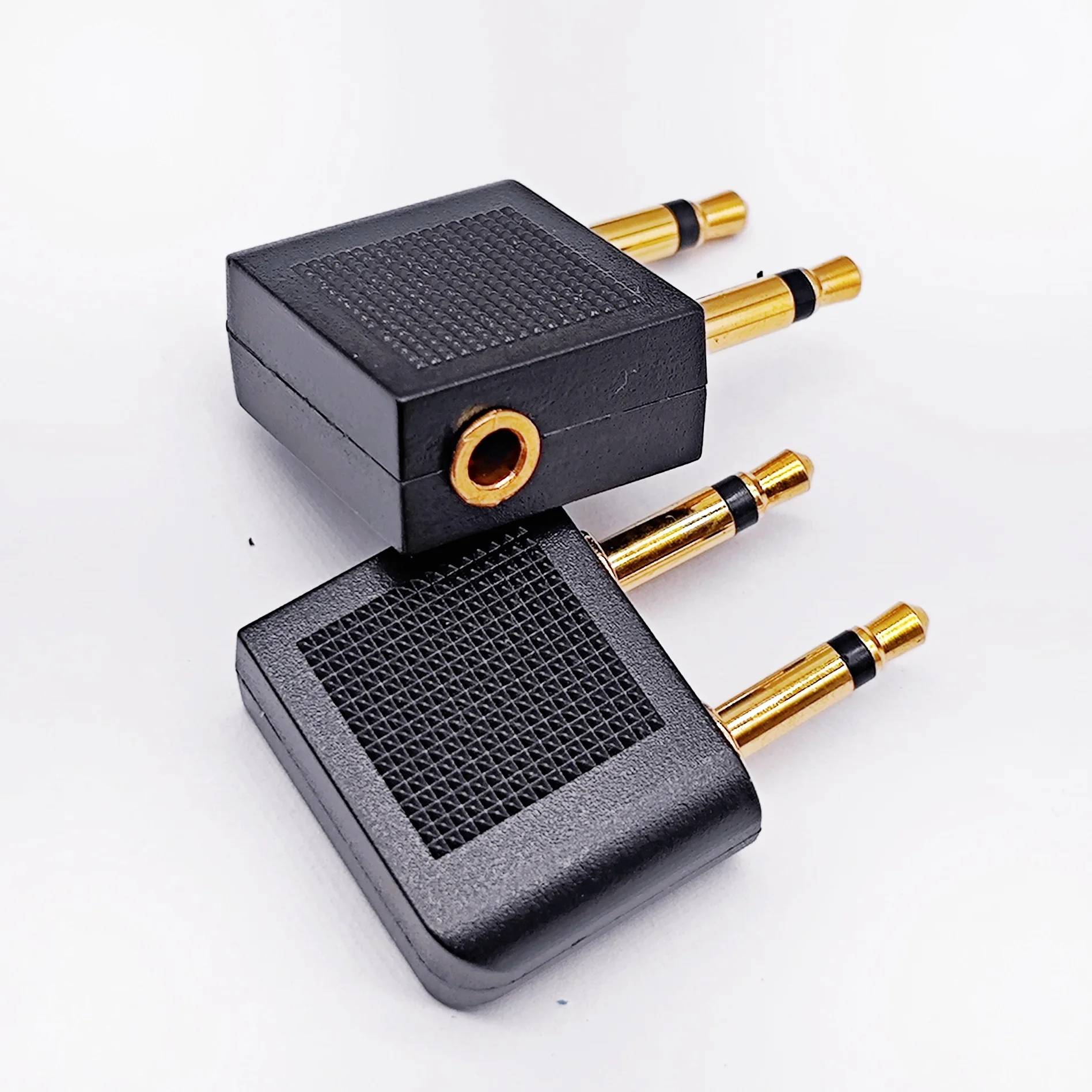 3.5mm Gold Plated Plastic Airplane Audio Adapter Aviation Headphone Plug Converter