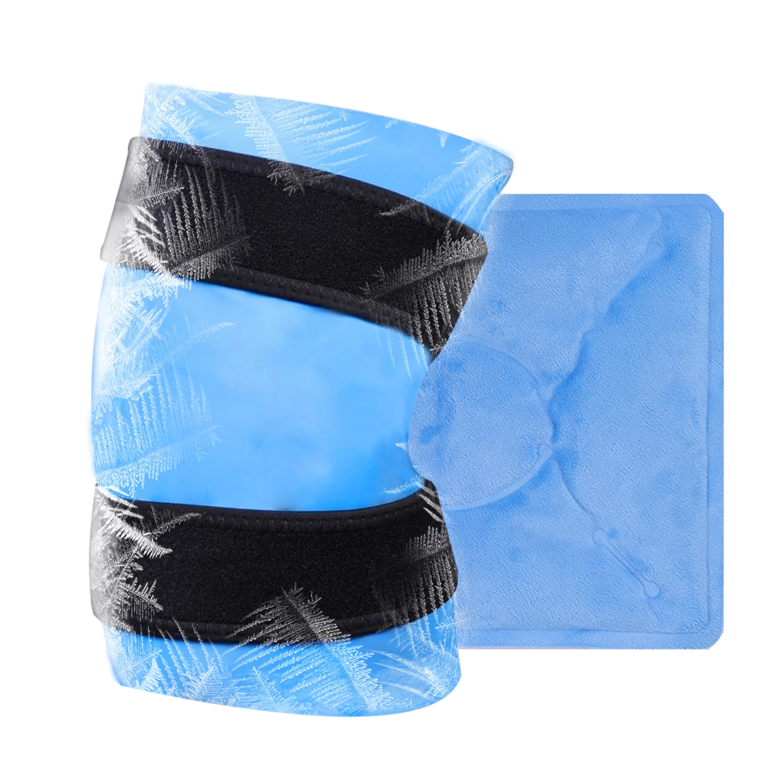 Lefeke Knee Ice Pack Wrap Reusable Cold Hot Gel Pack, Heat Support Strap for Leg Swelling Arthritis Pain Athletic Injury