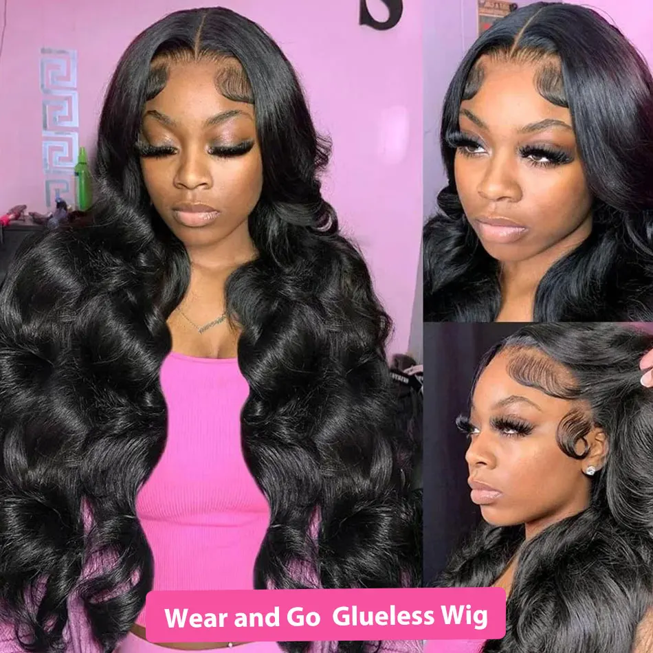 바디 웨이브 글루리스 가발 인모 바로 착용 가능 프리 플러킹 프리 컷 HD 레이스 클로저 가발 브라질리언 헤어 4x4 5x5 글루리스 가발