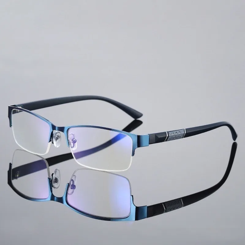 Anti Blue Lesebrille Herren Retro Metallrahmen Quadratische Presbyopiebrille für Unternehmen – Detail 3