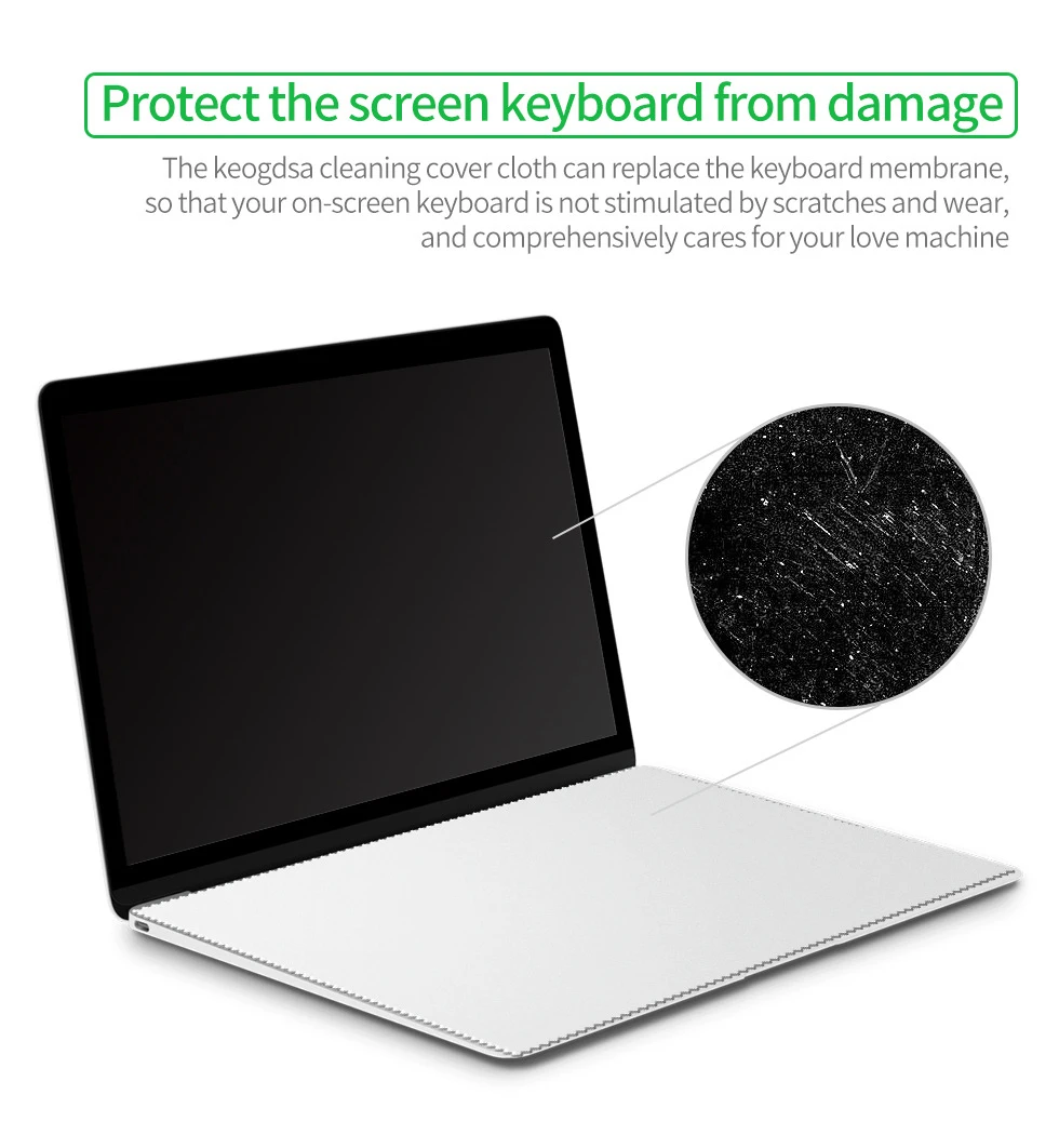 2 Panni In Microfibra Per Pulizia Schermo 29x19,5 Cm, Proteggi Tastiera Per Laptop 13-14 Pollici, Rimuove Impronte E Polvere Senza Graffi - 3