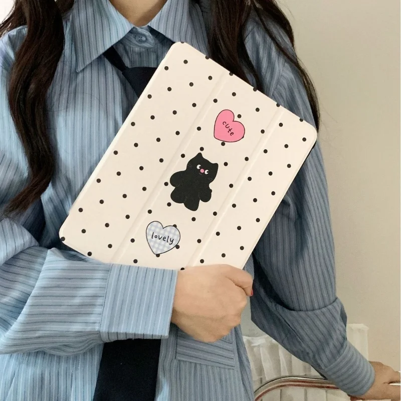 

IPad Protective Case with Pen Slot, Mirror Polka Dot, Suitable for iPad Air 5, 4, Mini 6, Apple iPad Pro 12.9, 11, 10.9 Tablet