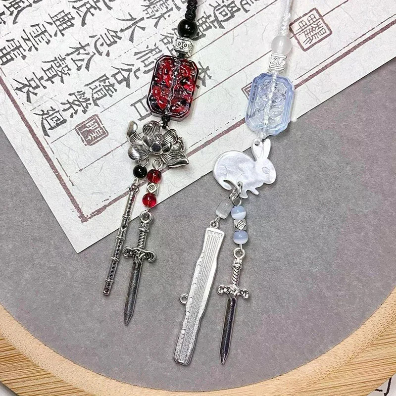 Creative Beaded Rabbit Phone Charms Trendy Mobile Phone Chain Lanyard Keychain Bag Pendant Card Book Decoration