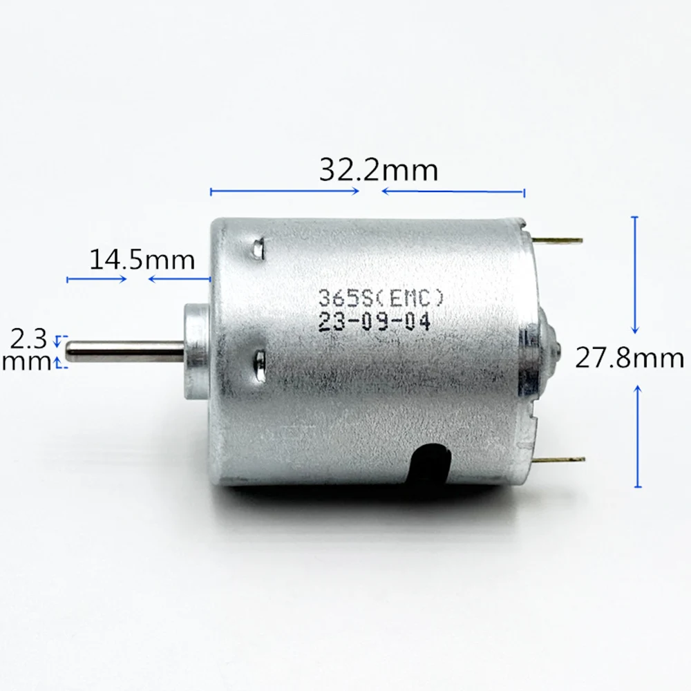 RK-365PH-2072 Mini 365 Motor DC 6V-24V18V 19000RPM High Speed Micro 28mm Electric Motor Carbon Brush DIY Hair Drier Toy Model