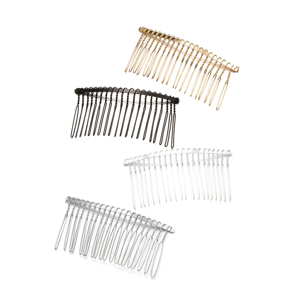 10pcs 10/12/15/20 Teeth Metal Twisted Wire Hair Comb Base For DIY Hair Clip Accesories Jewelry Making Headdresses Craft Supplies