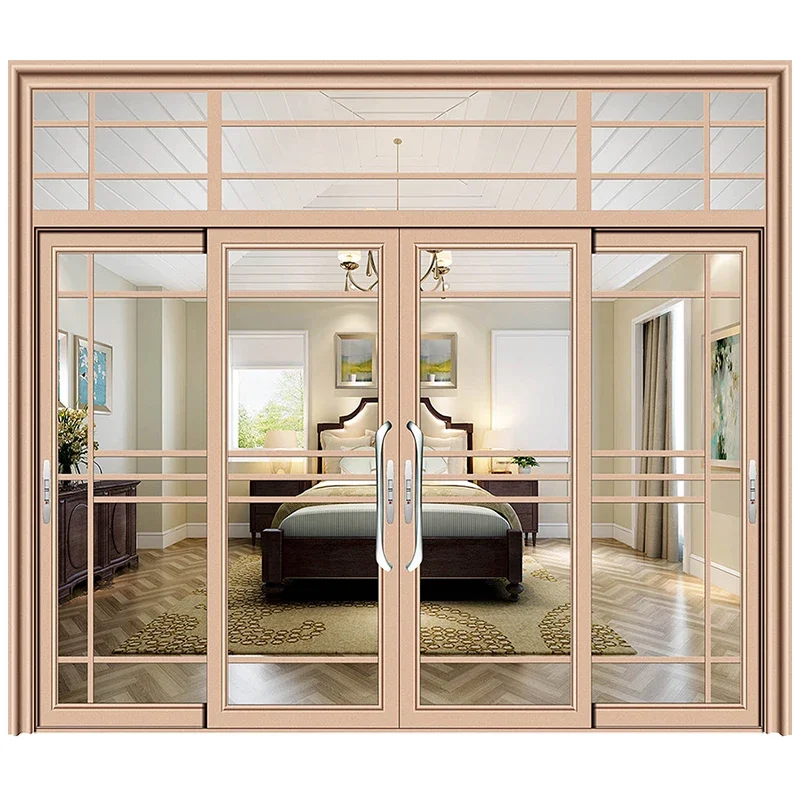 *R# Aluminium Double Tempered Glass Sliding Doors High Quality Energy Efficient Sliding Door