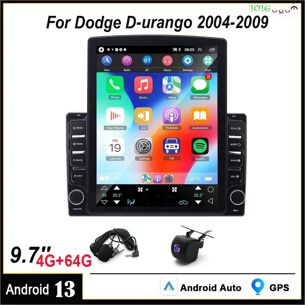 ملاحة سيارة أندرويد 13 مقاس 9.7 بوصة مناسبة لسيارة Carplay + أندرويد مناسبة لدودج دورانجو غير المكونات العالمية 2004-2009 #1