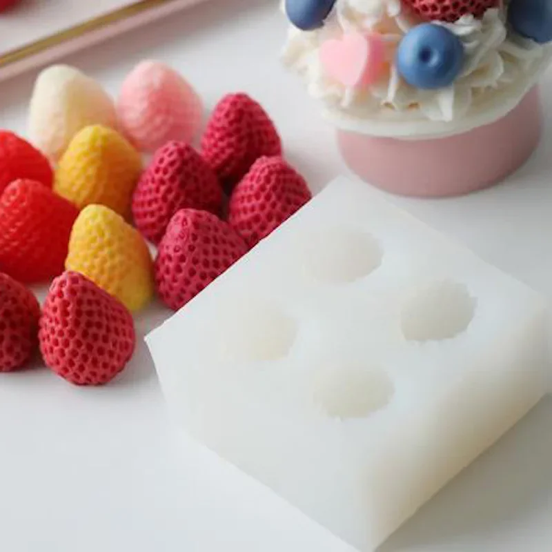 Creative Fruit Strawberry Silicone Mold Fondant Chocolate Jelly Making Cake Tools Decorating DIY Plaster Clay ResinArt Accessori