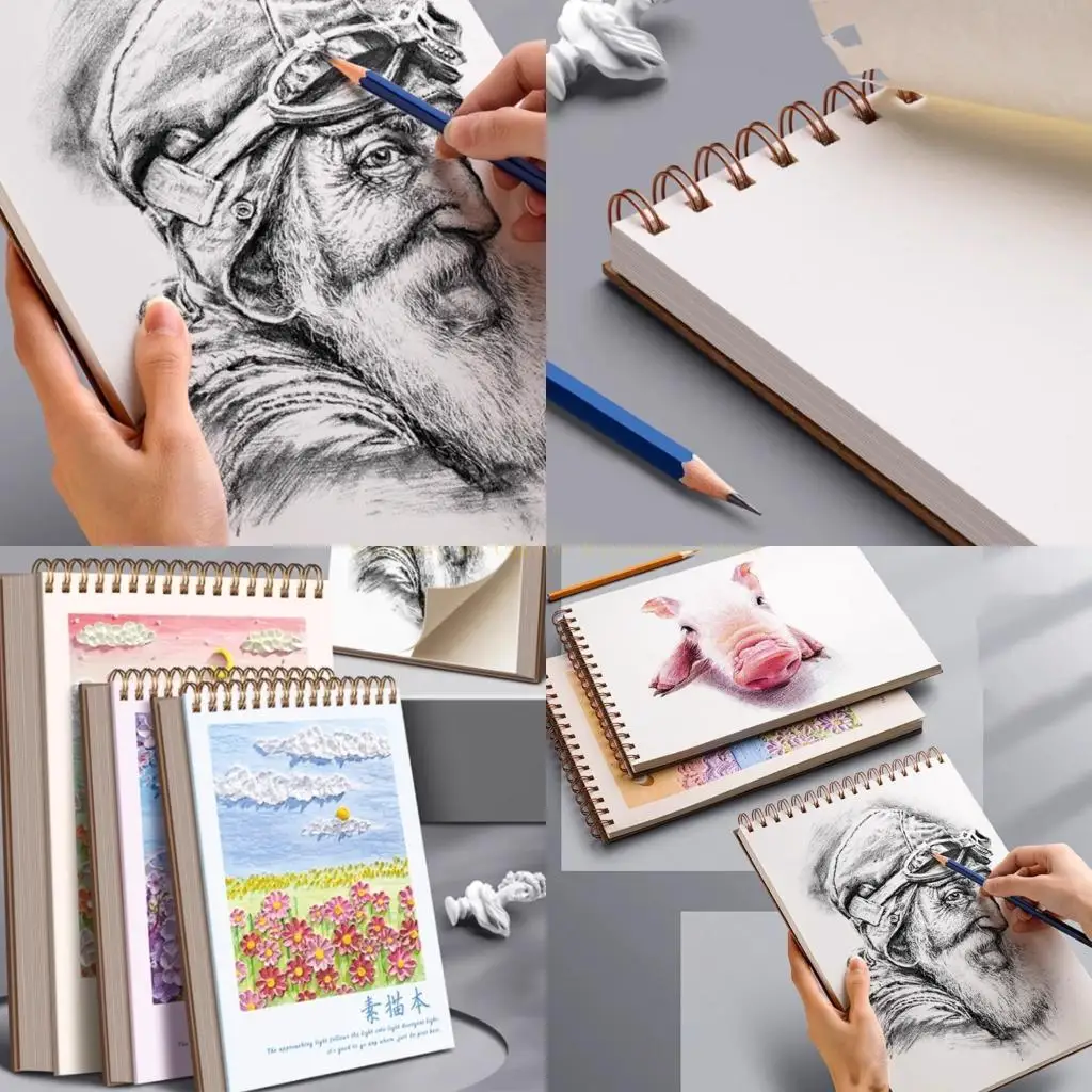 

Толстая тетрадь для рисования на бумаге для эскизов, для влажных и сухих материалов