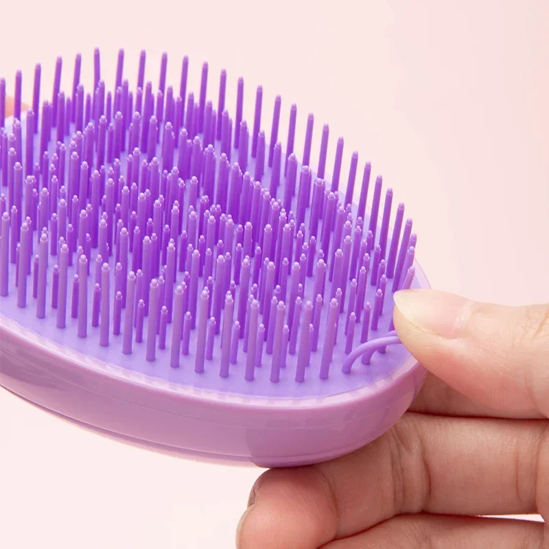 Mini Egg Round Shape Hairbrush Small Scalp Massage Comb Soft Portable Hair Brush Wet Dry Detangling Hairdressing Comb for Travel image 3