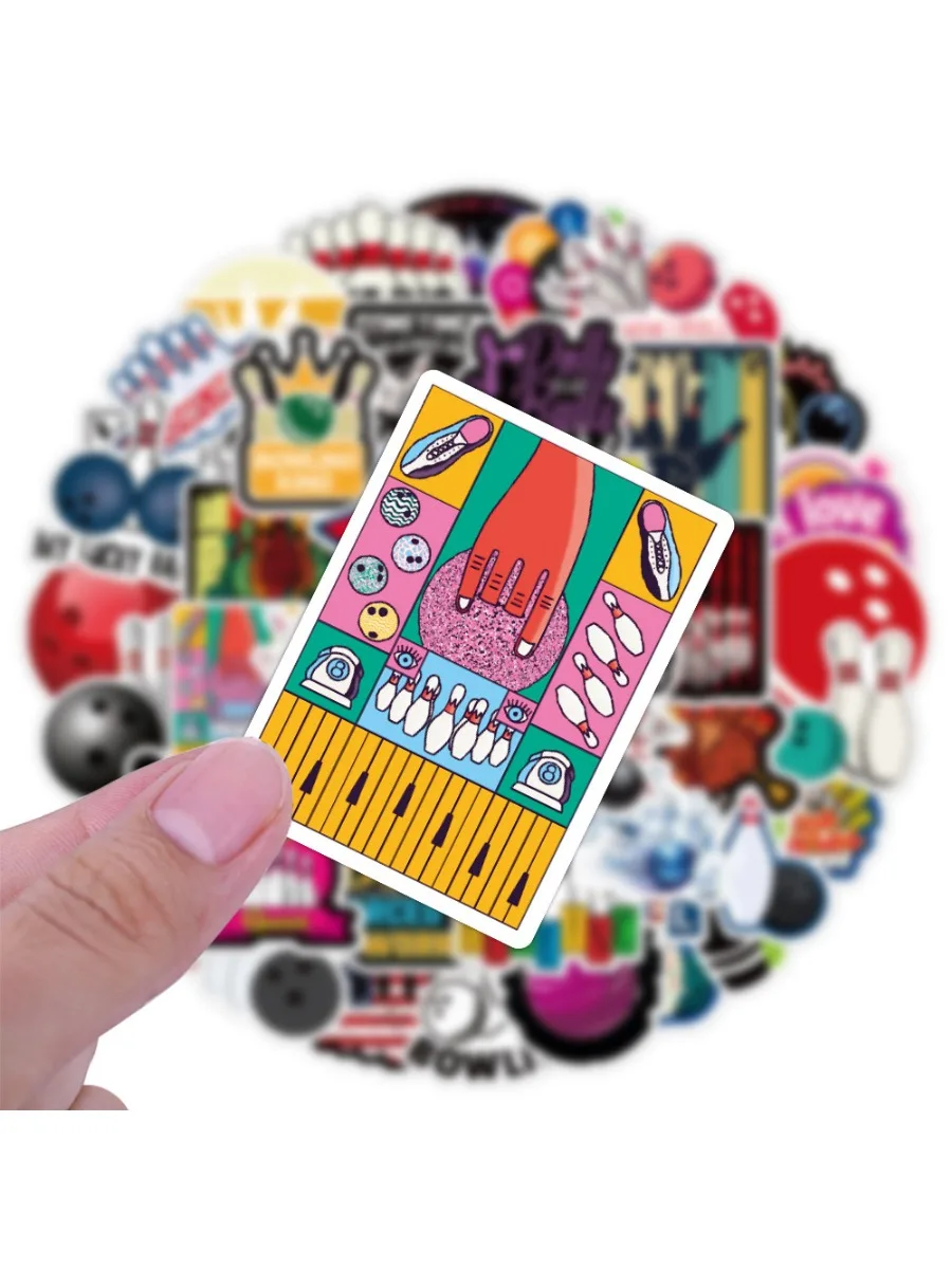 50 Bowling Sports Series Graffiti Stickers, Car Trunk, Skateboard, Water Glass, Refrigerator Waterproof Stickers