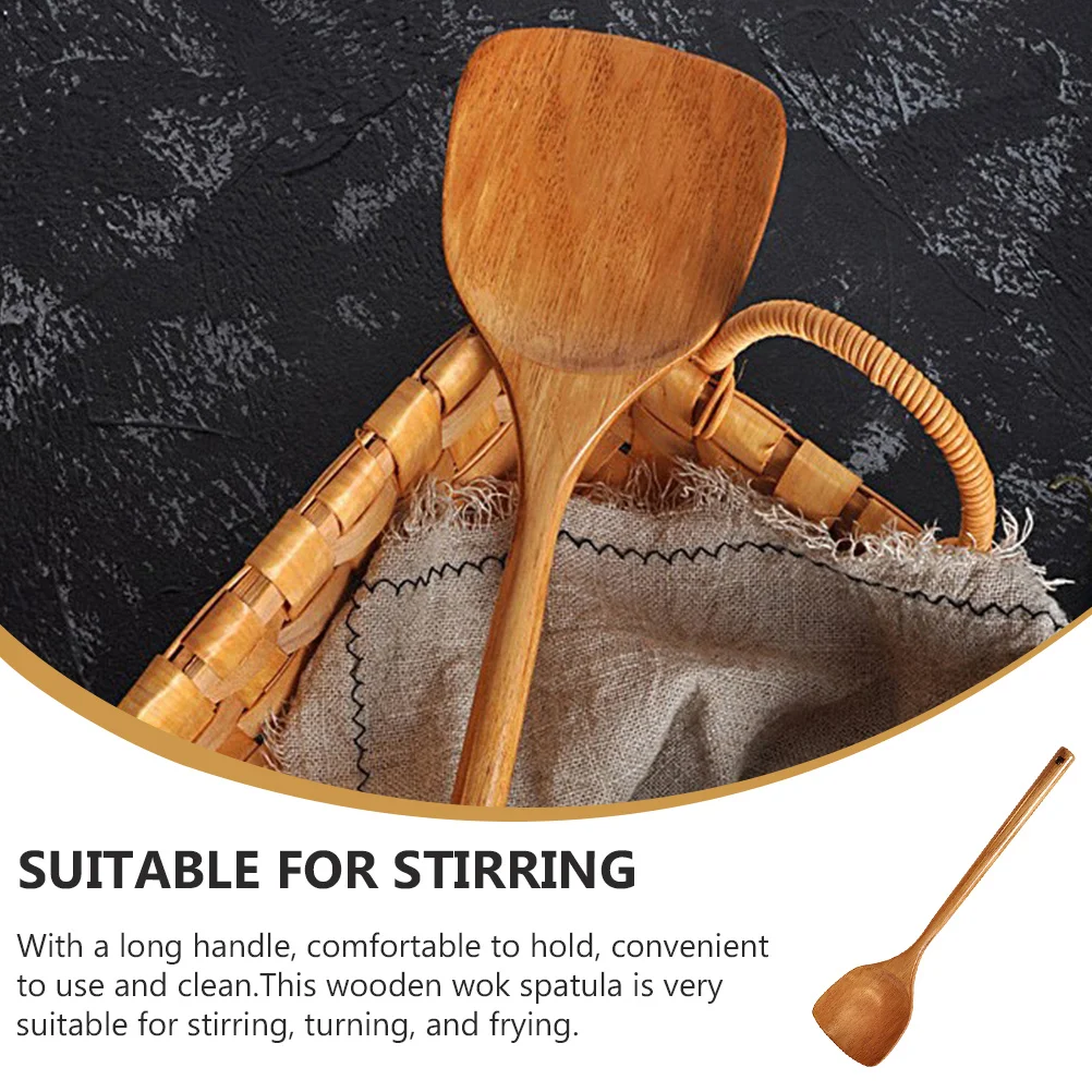 

Nonstick Wooden Long Handle Wok Shovel Kitchen Wooden Cookware Restaurant Hotel Wok Spatula Baking Pastry Tools