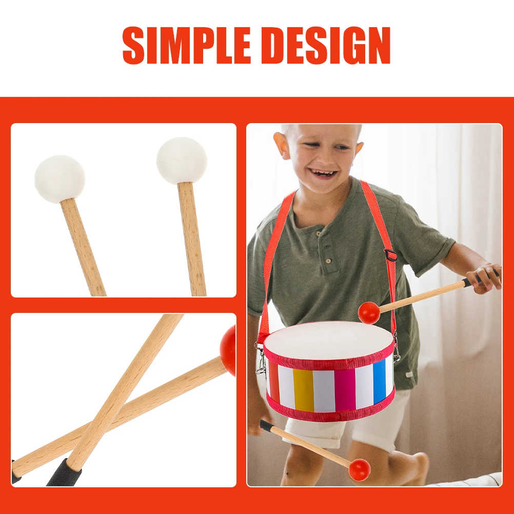 

Wooden Rubber Marimba Mallets Durable Tongue Drum Sticks Universal Percussion Instrument Accessories Music Xylophone