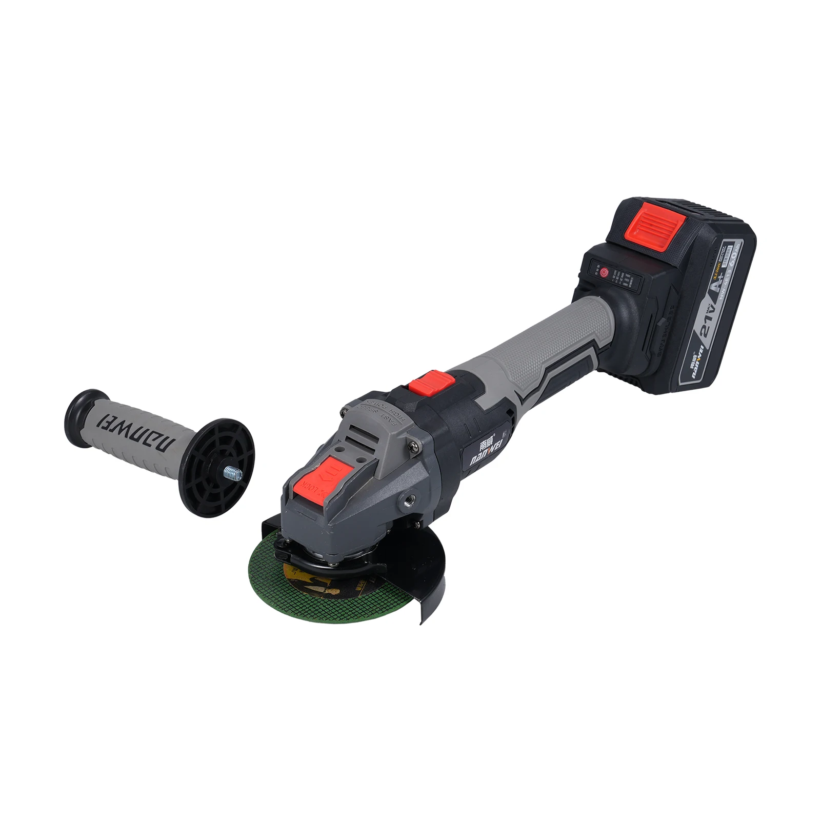コードレスアングルグラインダー 3段階速度調整 電動グラインダー パワーディスプレイ ブラシレスモーター 21V 4000mAhバッテリー 切断研磨用
