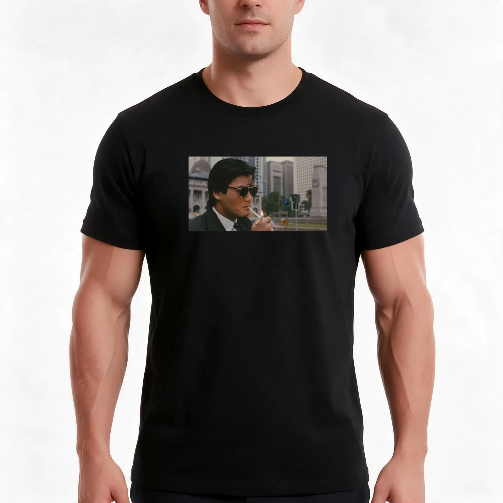 Chow Yun Fat - A Better Tomorrow (1986) T-Shirt, Summer Casual Cotton Tee, Oversized Streetwear Tops, Vintage Graphic Print