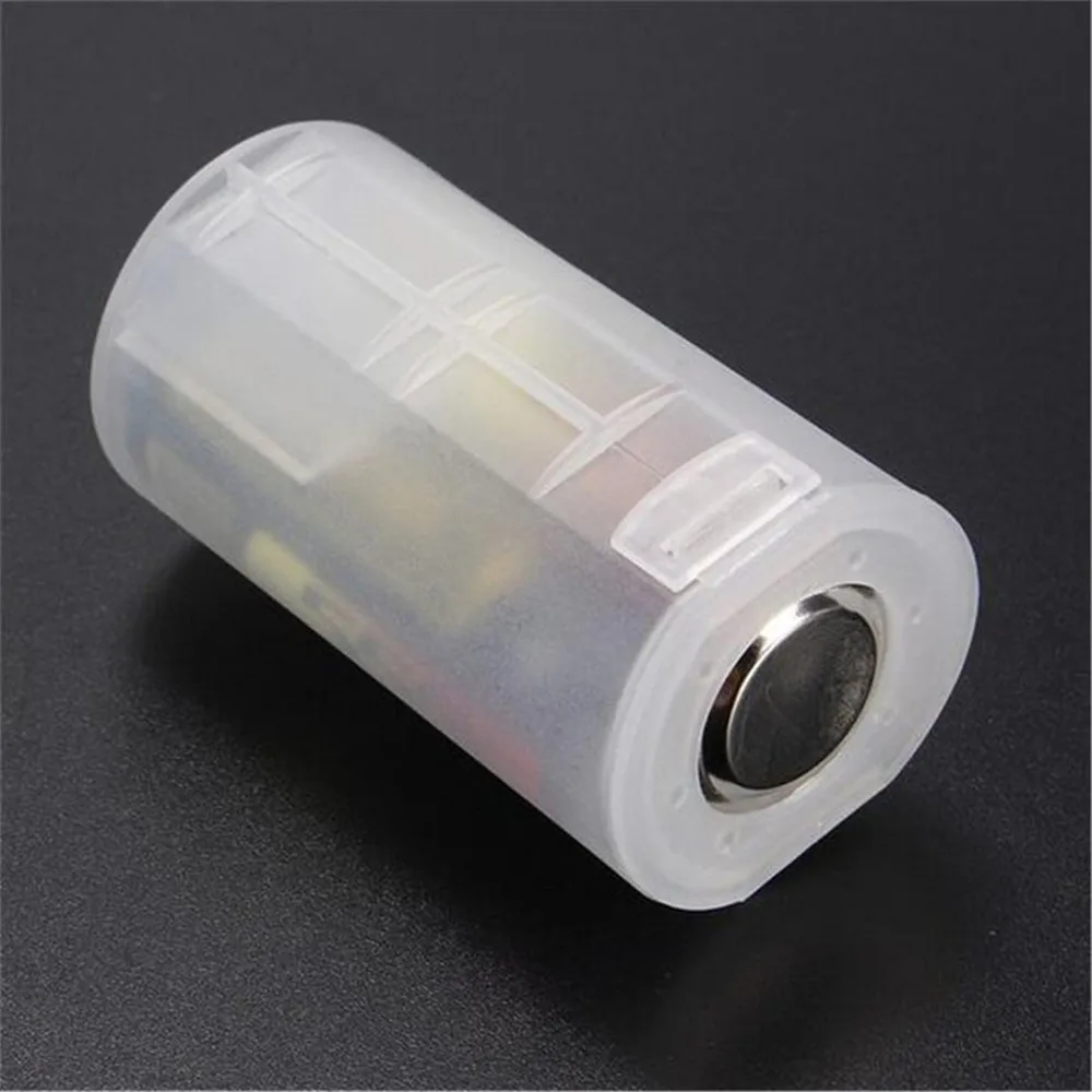 Plastic Battery Converter Frosted Clear AA Battery To D Battery Battery Conversion Cylinder Transfer From 5th To 1st