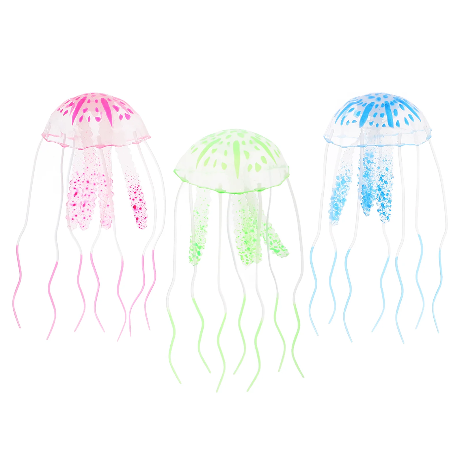 

3 Pcs Jellyfish Decoration Figurines Model Sea Animal Toys Tank Ornament Marine Animals Tabletop Glass Aquarium