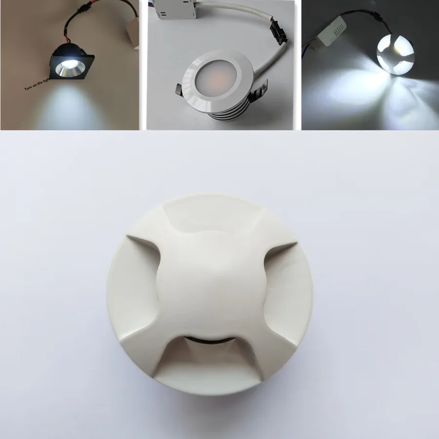 10pcs Led wall Lamp 3W Dimmable Recessed Porch Pathway Step Stair Light AC 85-265V Indoor LED Spot Light Modern Home Decoration