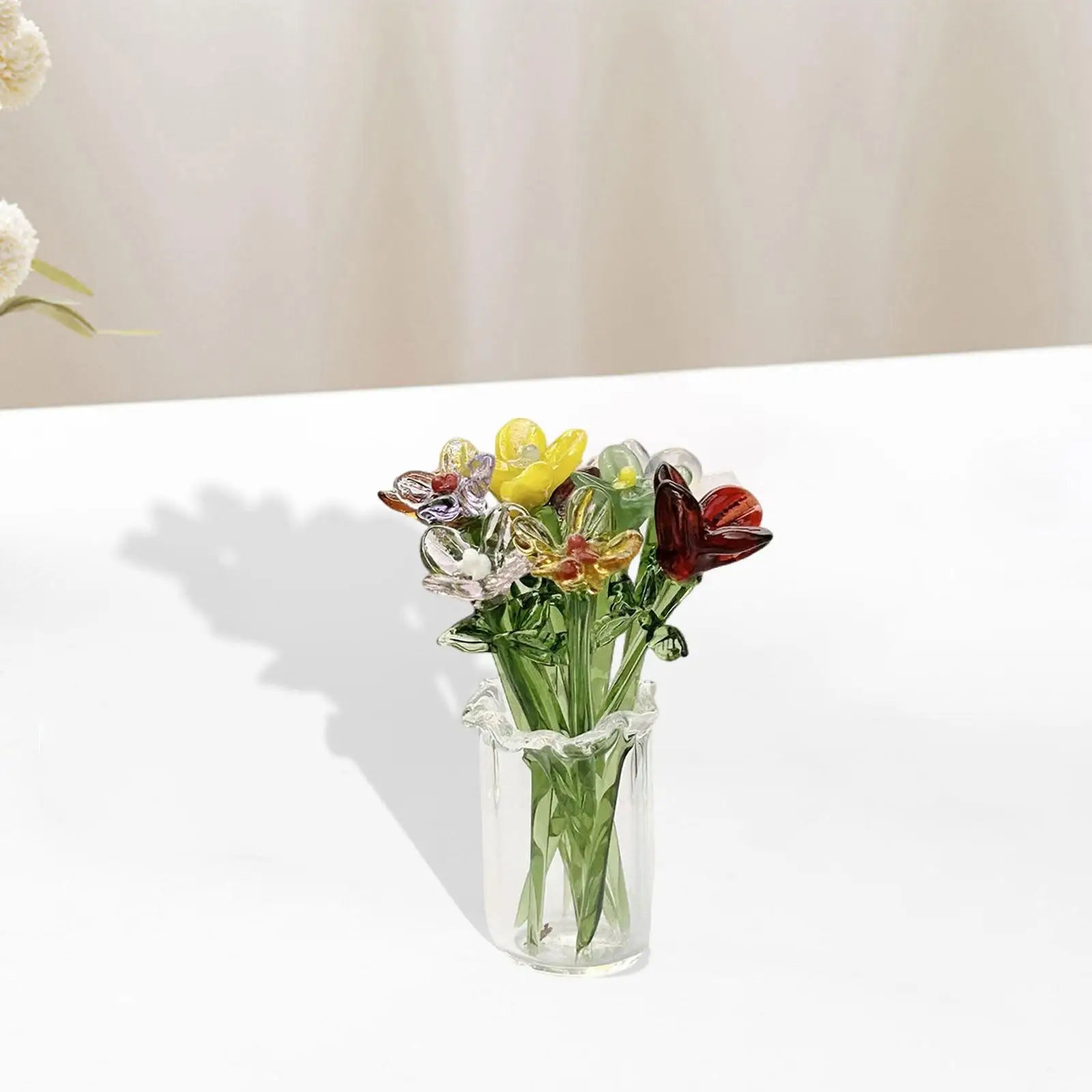 Bud Vase Small Glass Decorative Mini Vase Table Centerpiece for Living Room Home Office Interior Decoration