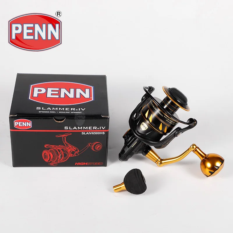 PENN SLAMMER IV 4500-10500 Spinning Fishing Reel 8+1BB Full Metal Body CNC Gear IPX6 HT-100 Sealed Waterproofing Saltwater Reel