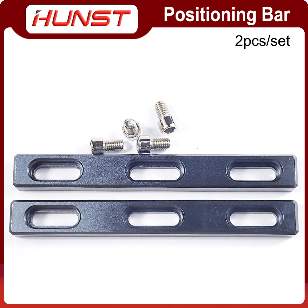 Hunst Worktable Positioning Bar 2pcs 130*16mm Dia.6mm + 4pcs Positioning Screw for DIY Fiber & Co2 & UV Laser Marking Machine