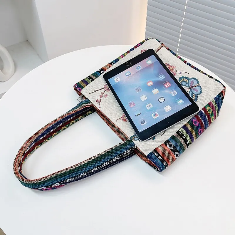 New Ethnic Style Bento Bag Office Handbag Student Canvas Handbag Chinoiserie Style Bag