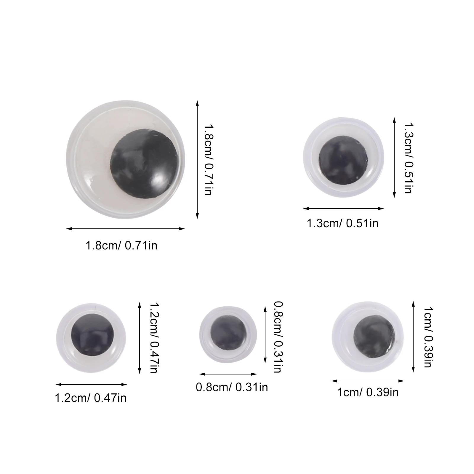 5 أوراق ذاتية اللصق البلاستيك تذبذب عيون لصنع اليد الحيوانات المحشوة الكروشيه الحرف DIY بها بنفسك لوازم كرات العين المستديرة واقعية