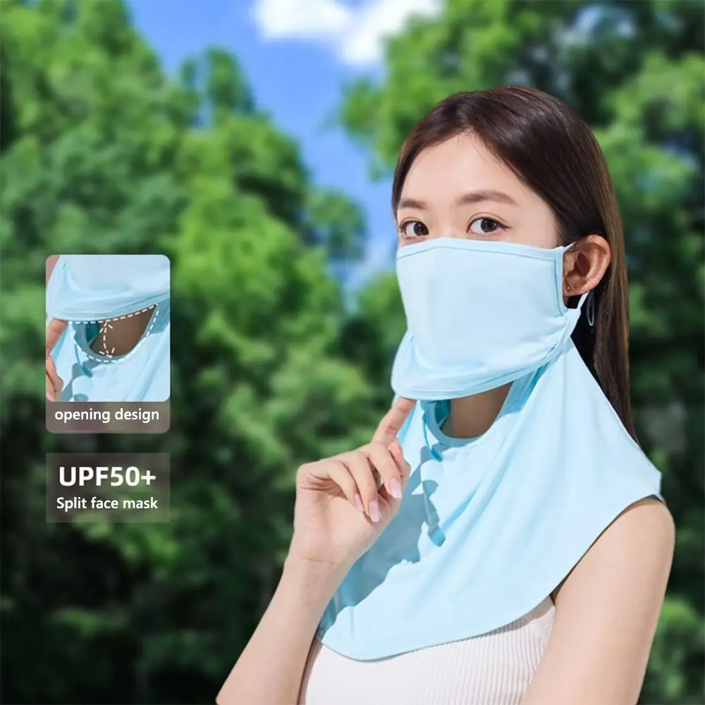 Gifts Solid Color Ice Silk Mask Sun Proof Sun Protection Mask Summer Face Scarves UV Protection Breathable Windproof Bib