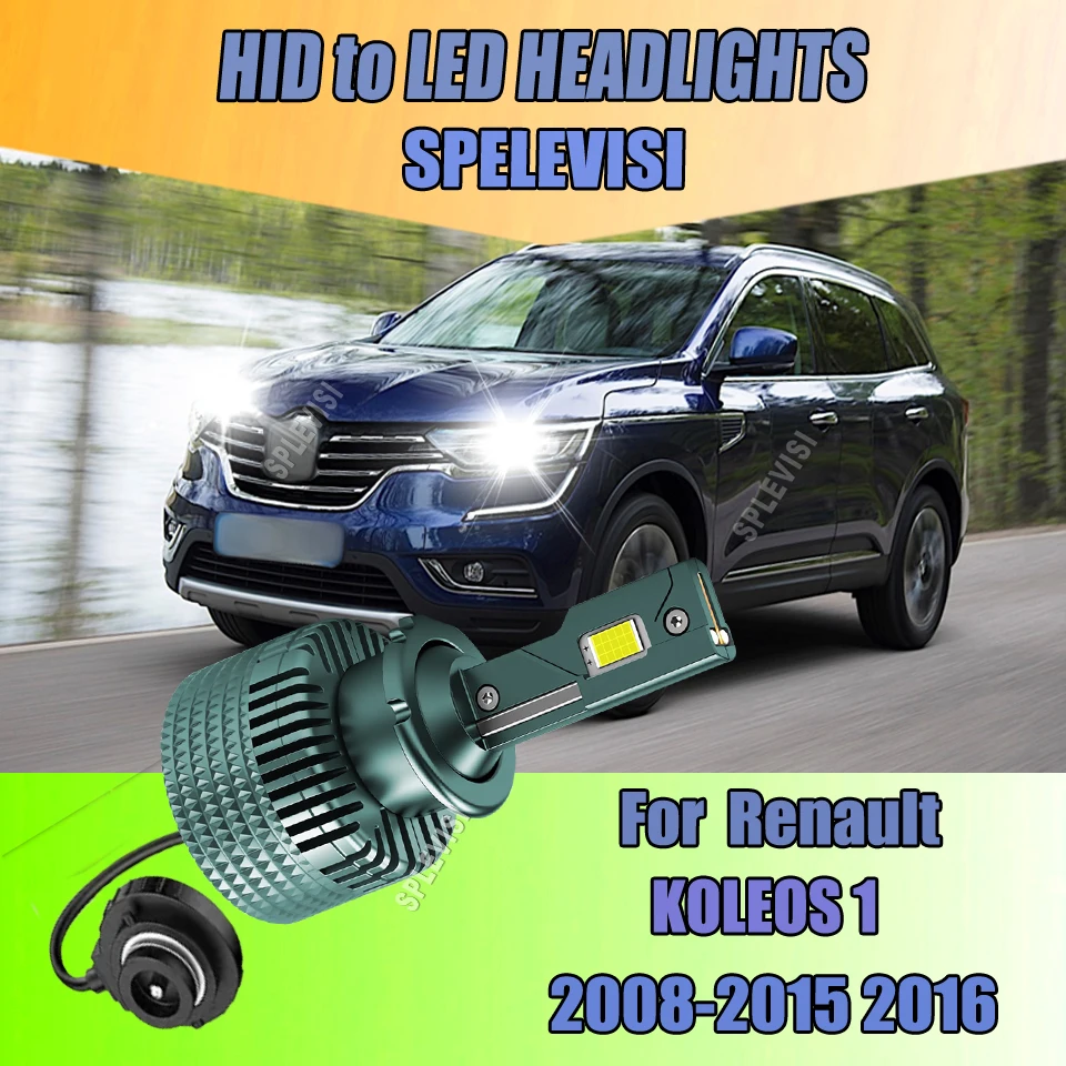 

D2S Car Auto CSP Headlights 6000K 12v - HID to LED Headlight For RENAULT KOLEOS 1 2008 2009 2010 2011 2012 2013 2014 2015 2016