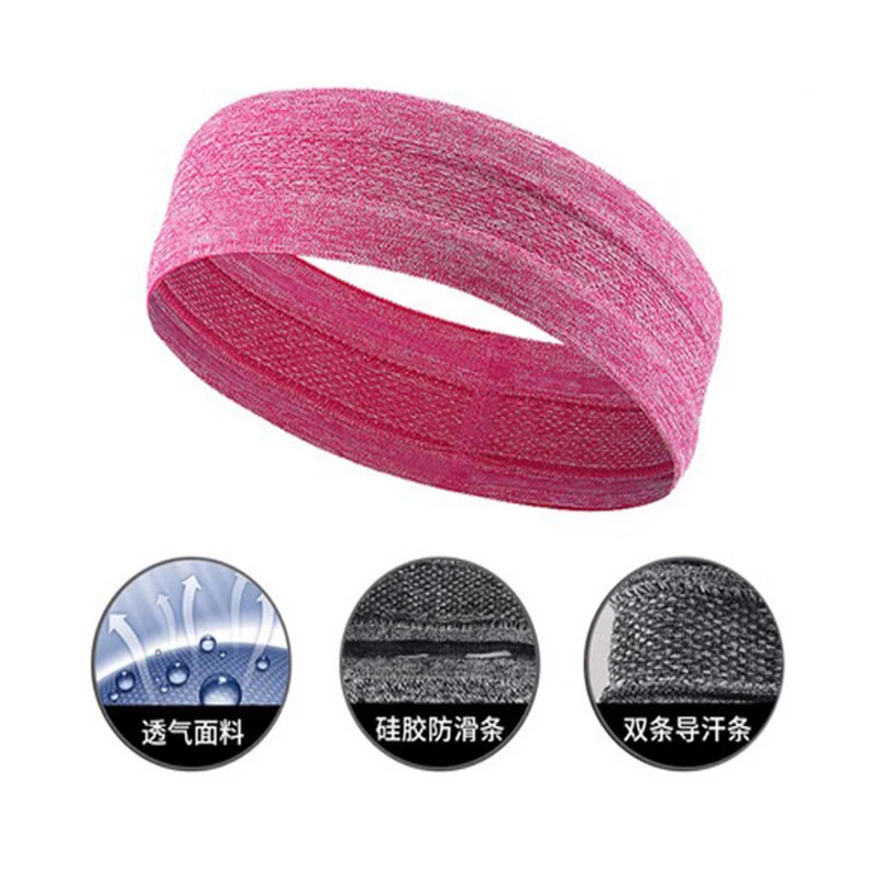 Exercise headband Fitness Yoga Jogging sweat absorbing headband silicone antiperspirant headband for adults