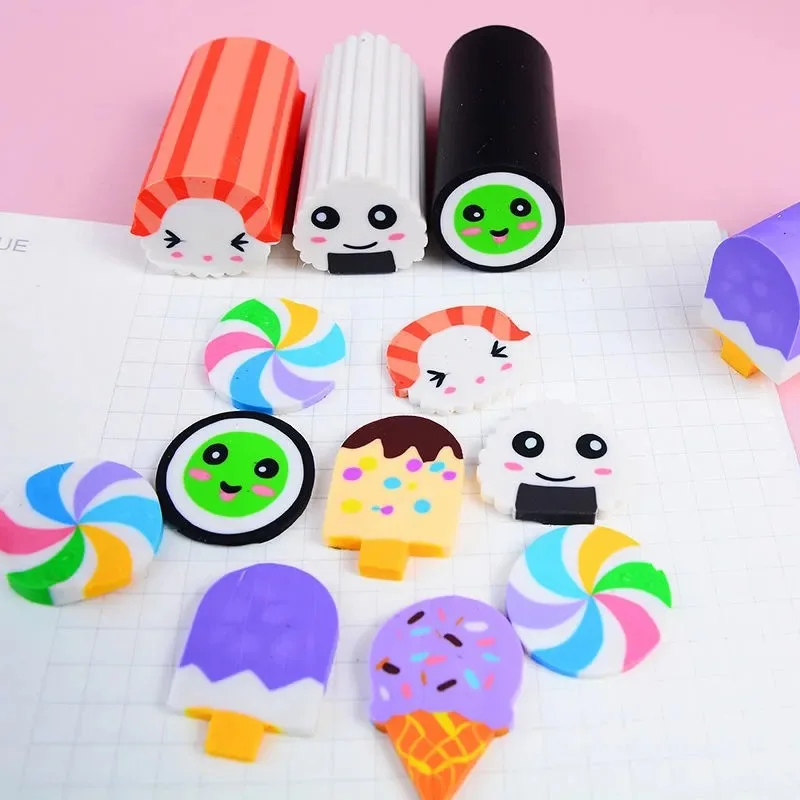 Cuttable Eraser Cute Toy Sushi Dessert Football Modeling Set Student Stationery