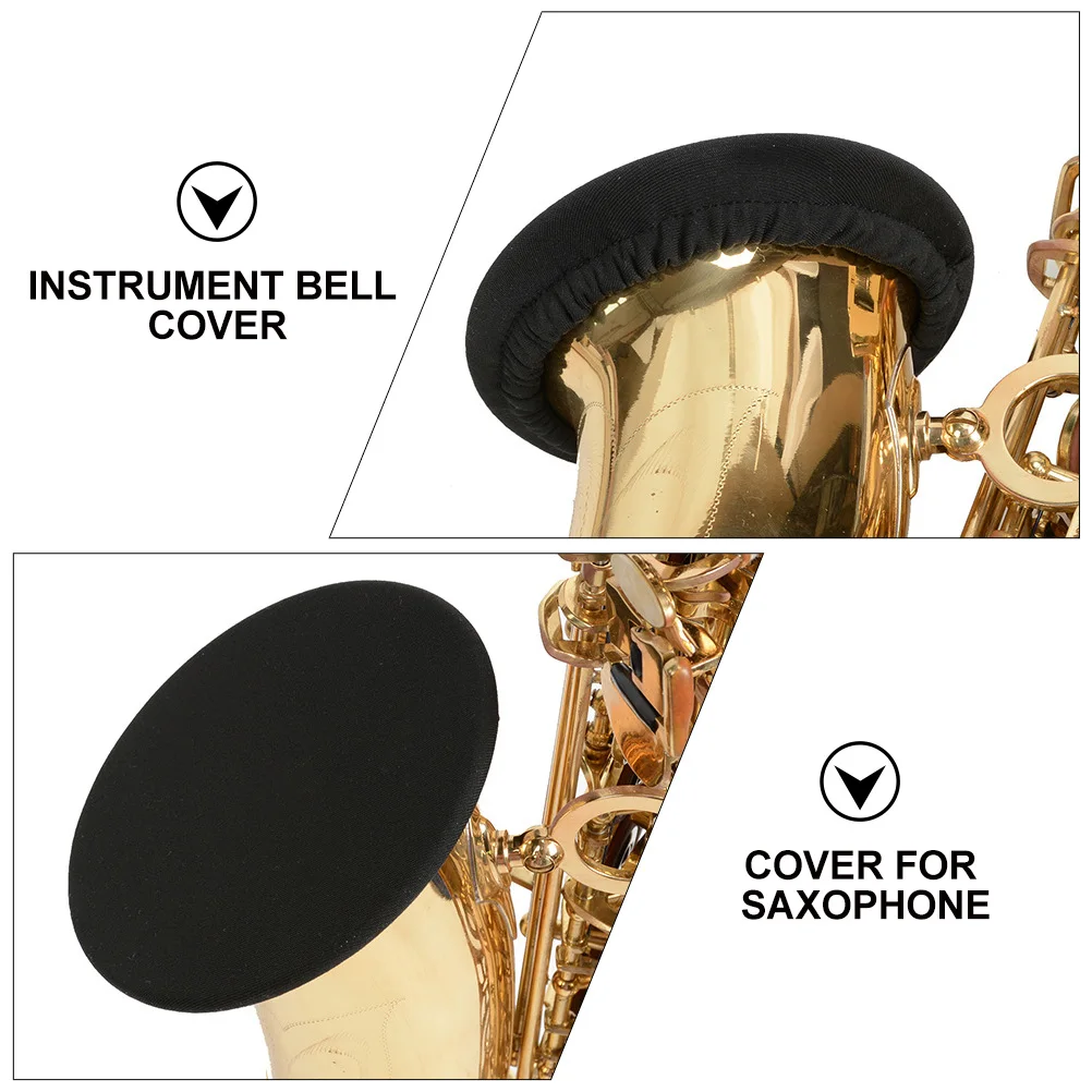 

5Pcs Instrument Covers for Saxophone Black Dust Cover for Tenor Sax Bell with Easy on Off Piece Music Instrument Bell