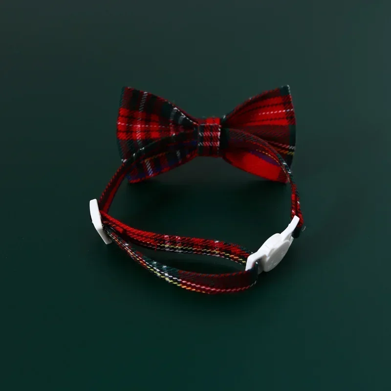 Pet Accessories Small Dog Cat Bow Tie Christmas Plaid Puppy Kitten Cat Bowknot Bowtie Collar Adjustable Breakaway Cat Collar