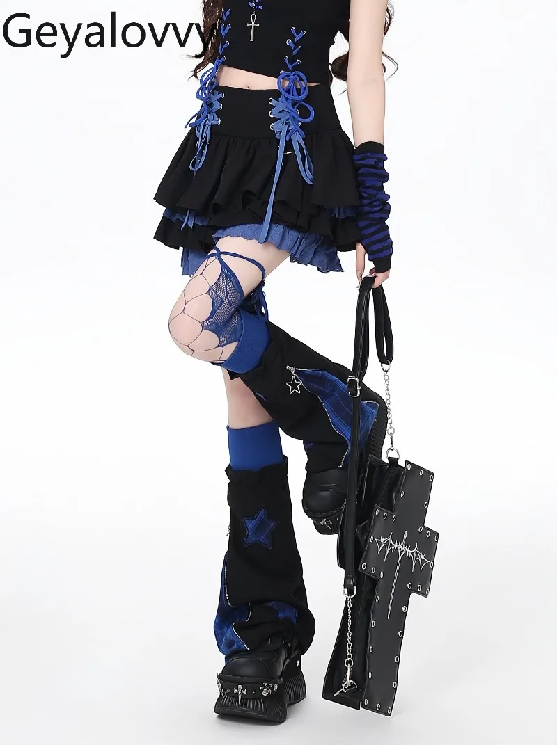 

Новая короткая юбка-трапеция с завышенной талией и эффектом похудения, в японском стиле Y2K, для милых и дерзких девушек, с кружевной отделкой, оборками и пышными ярусами, модель 2026 года