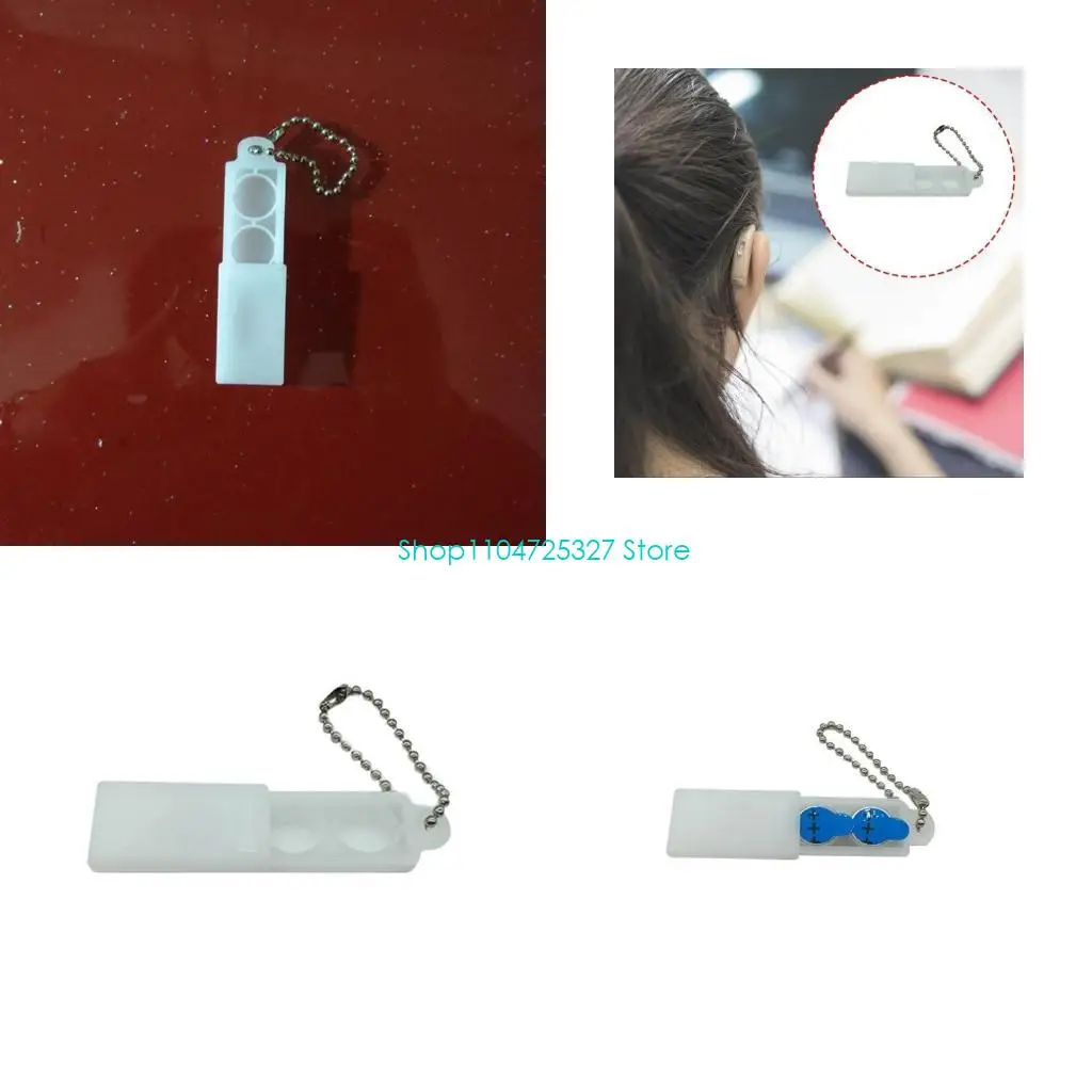 D8KF Portable Battery Carrying Case For Hearing Aids Cochlear Devices Double Storage Compact PP Material Dustproof Design