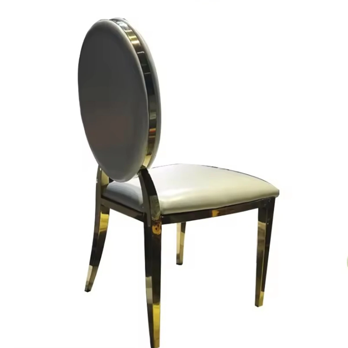 50pcs)gold/sliver )Wholesale Furniture Decor Luxury Stainless Steel Oval Back Metal Frame Banquet Hotel Wedding Chair