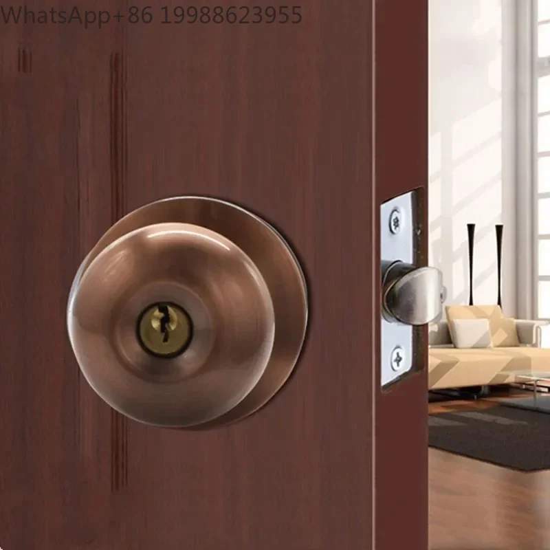 1pcs Bathroom Stainless Steel Door Lock Indoor Spherical Handle Door Locks Kitchen Hardware Deadbolt Lock Home Door Accessories