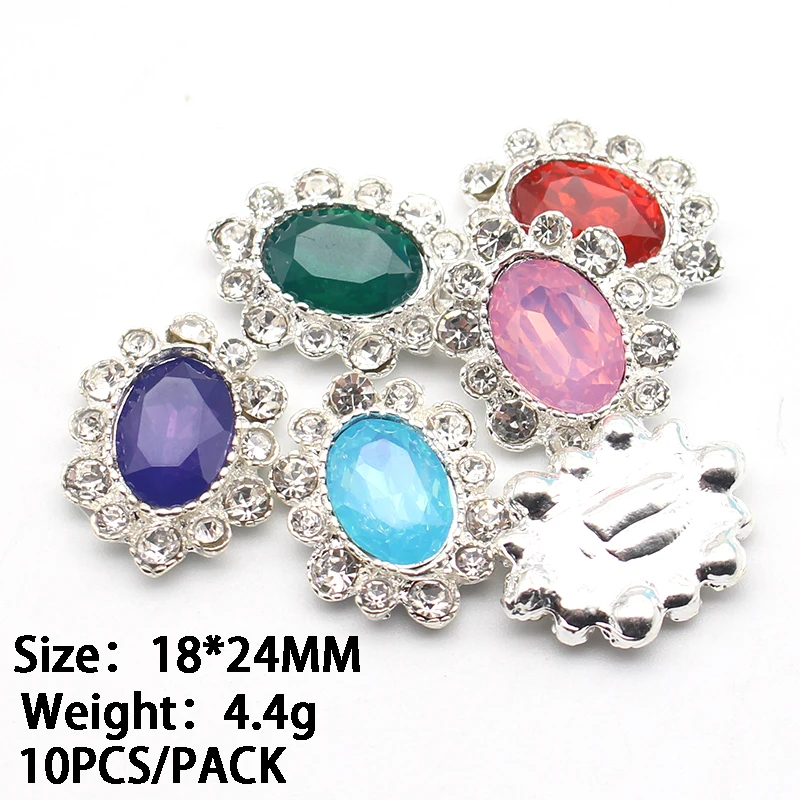 Silver Oval Flower Plate Water Diamond Protein Hand Sewn Diamond Clothing Jewelry Accessories Bowknot Decoration DIY Handicrafts